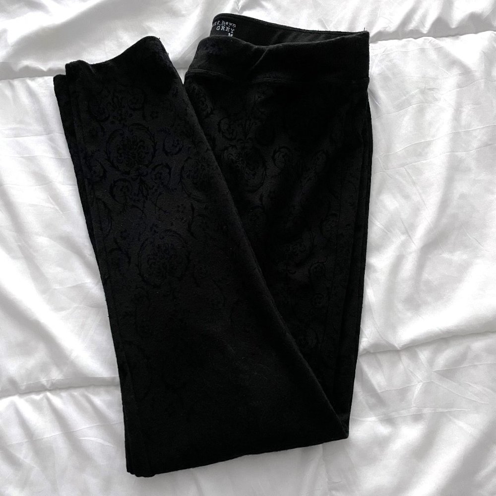 Ruff Hewn Black Flocked Patterned Leggings